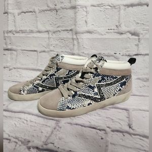 Womans GIANNI BINI Animal Print Snakeskin Suede High Top Sneakers Size 7